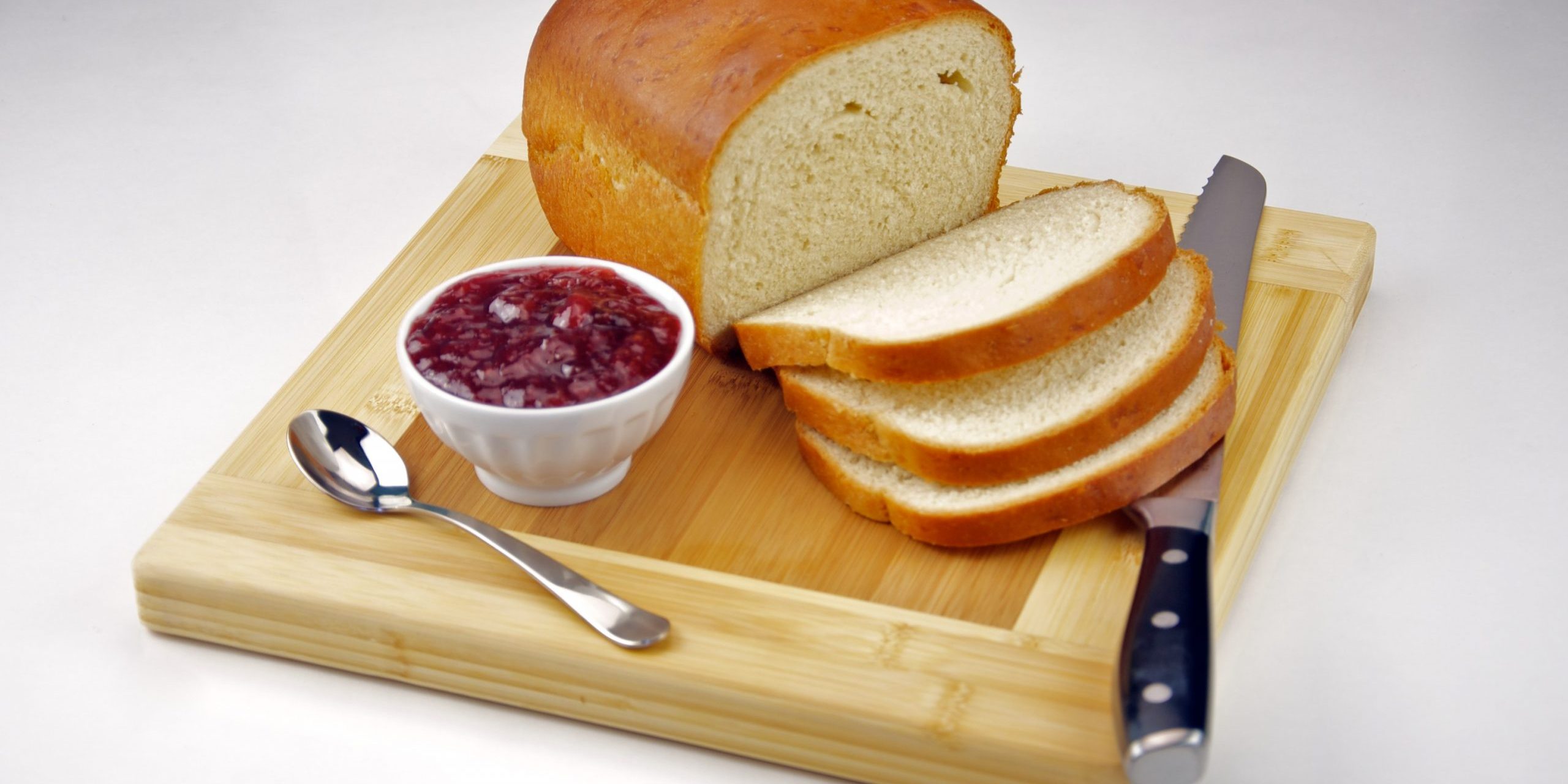 Homemade White Bread with Strawberry Jam